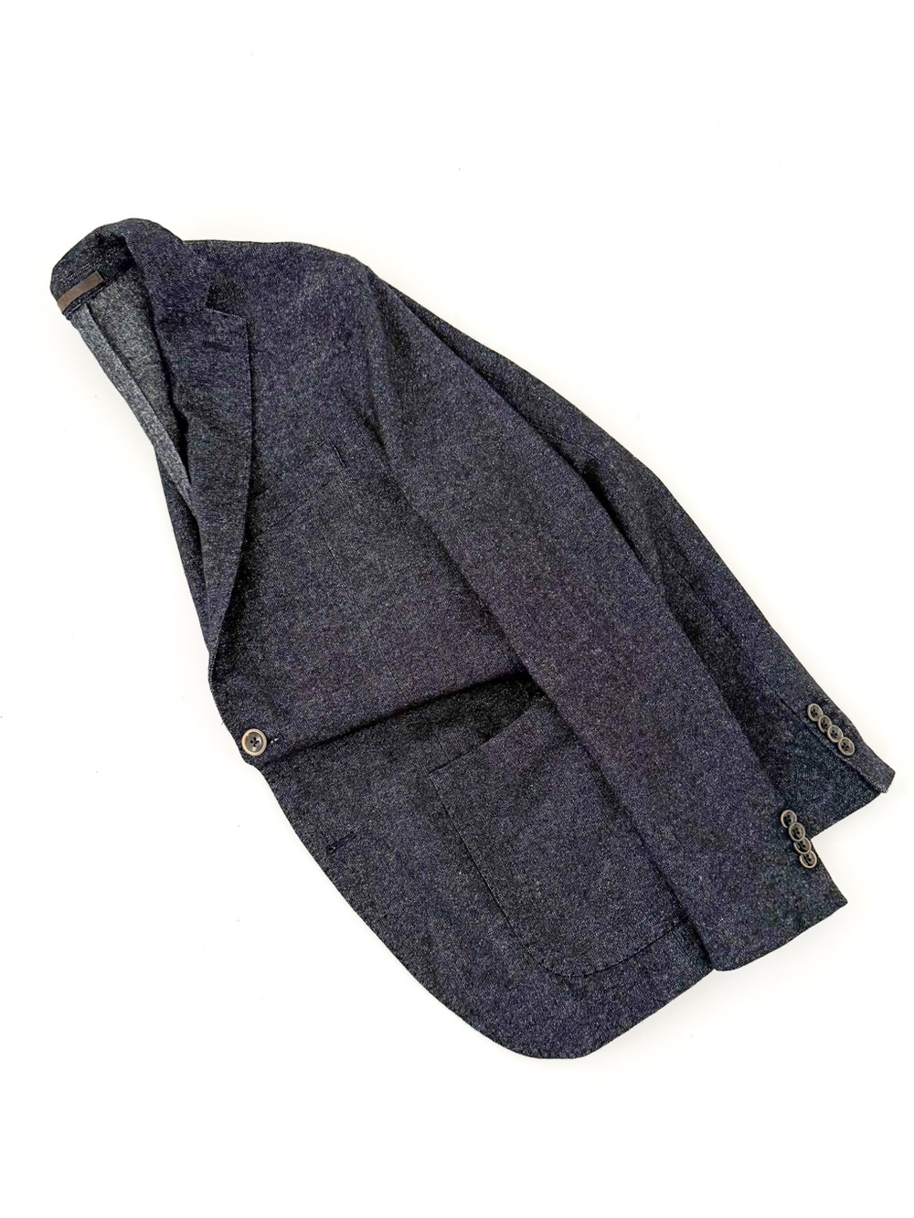 Eleventy Navy Silk Wool-Blend Two-Button Sport Coat Blazer Navy Textured 38R - Picture 12 of 16